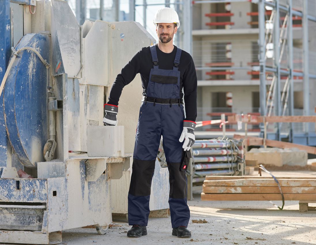 Pracovné nohavice: Nohavice s náprsenkou e.s.image + tmavomodrá/čierna