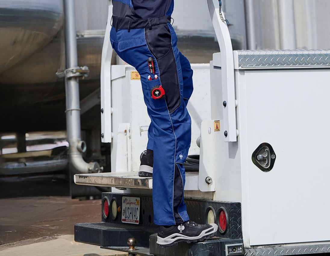 Pracovné nohavice: Nohavice s náprsenkou e.s.active + nevadzovo modrá/tmavomodrá 2