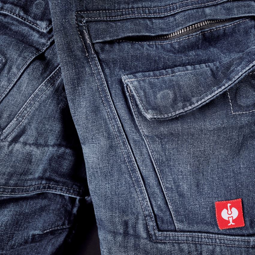Pracovné nohavice: e.s. cargo pracovné džínsové šortky POWERdenim + darkwashed 2
