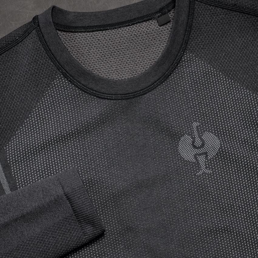 Funkčné spodné prádlo: Funk.tričko dlhými ruk.e.s.trail seamless-warm,dám + čierna/čadičovo sivá 2