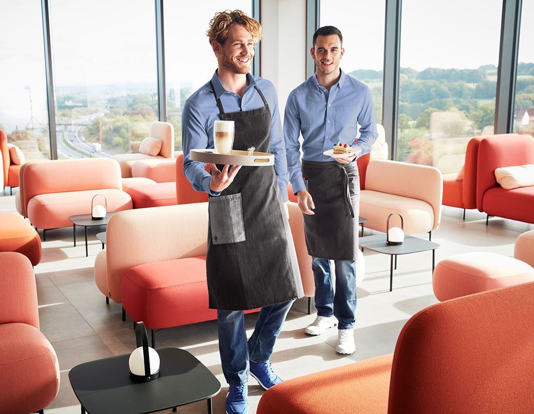 Zástery: Zástera s náprsenkou e.s. denim lang + graphitewashed 1