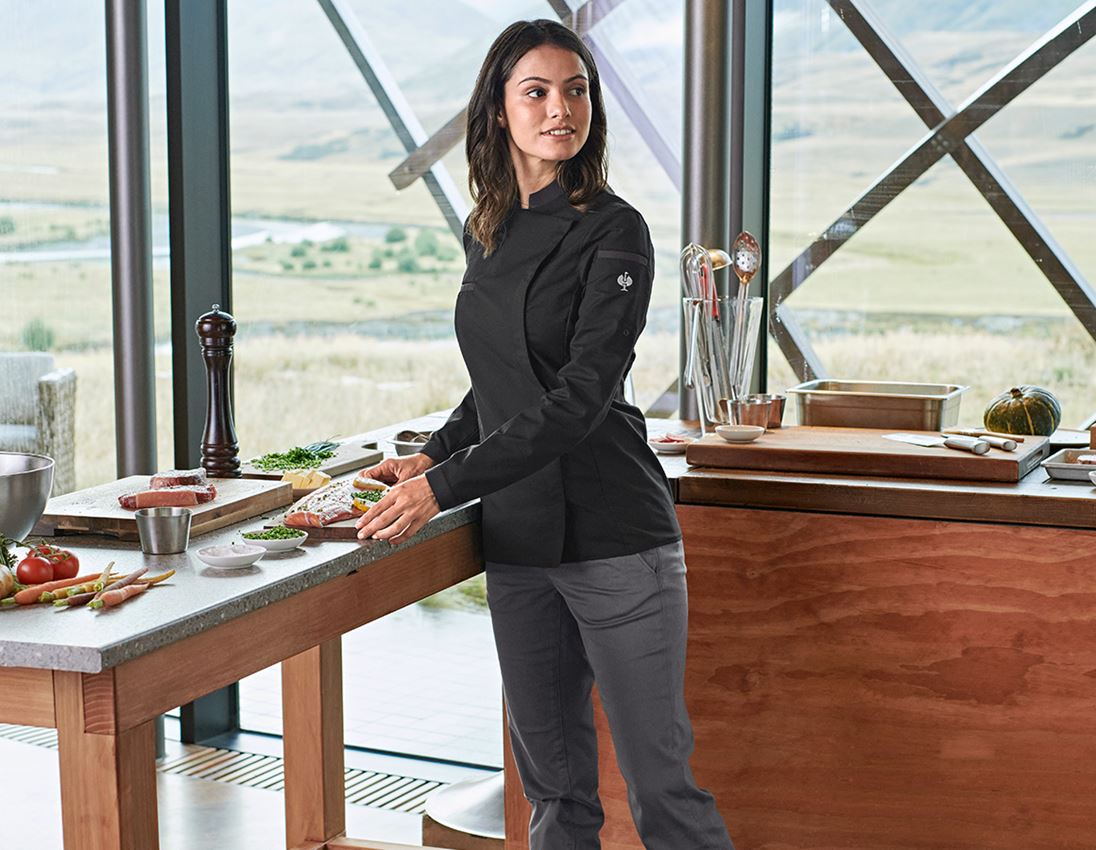 Tričká, pulóvre a košele: Kuchárska košeľa e.s., dámska + čierna 1