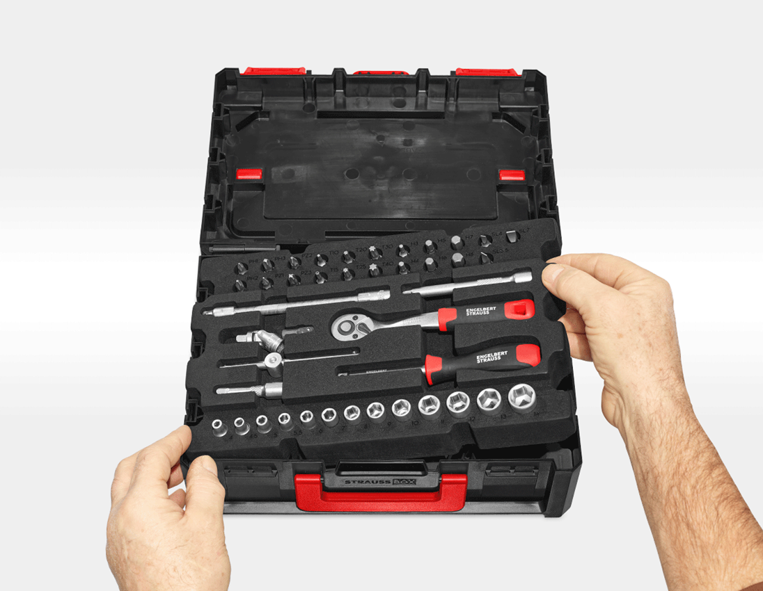 Systém STRAUSSbox: STRAUSSbox small vložka na nástrčné kľúče 1/4" 1