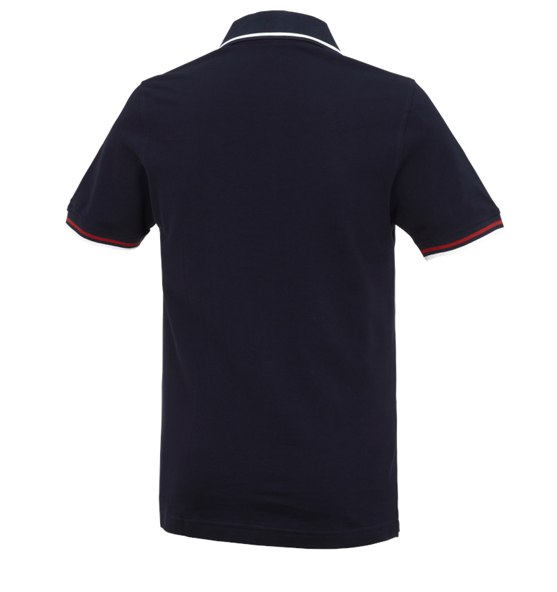 Tričká, pulóvre a košele: Polo tričko e.s. cotton Deluxe Colour + tmavomodrá/červená 3