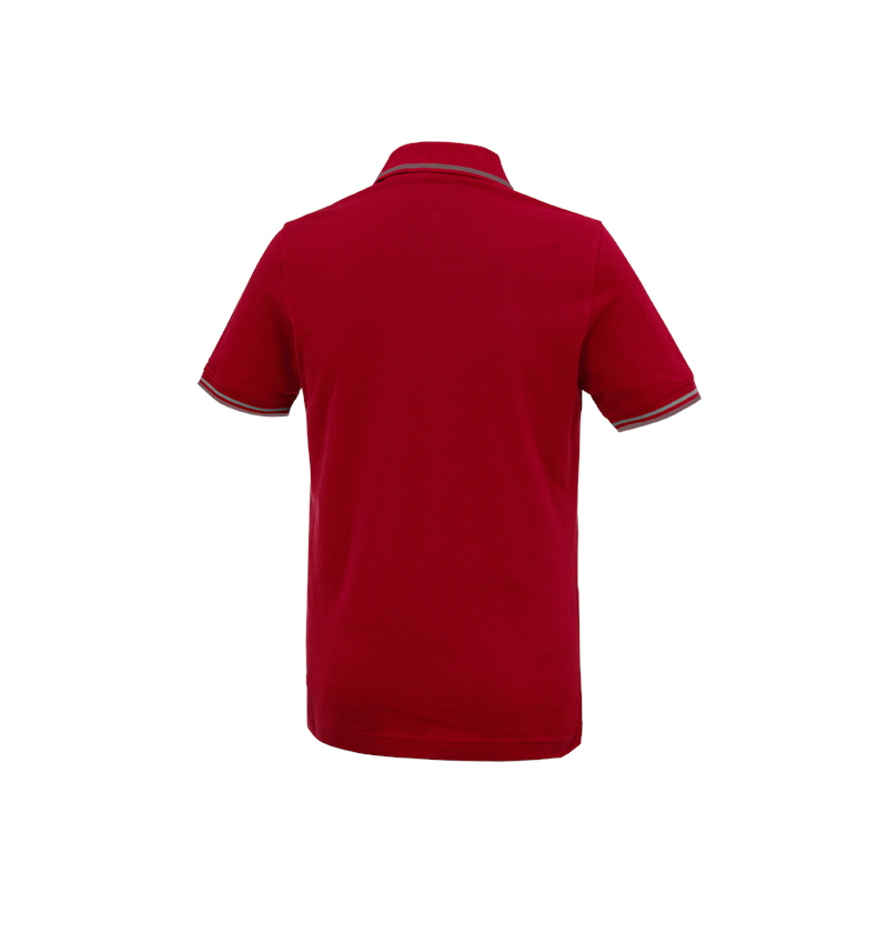 Tričká, pulóvre a košele: Polo tričko e.s. cotton Deluxe Colour + ohnivá červená/hliníková 3