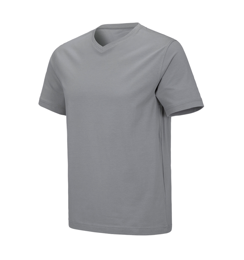 Tričká, pulóvre a košele: Tričko e.s. cotton stretch výstrih do V + platinová 2