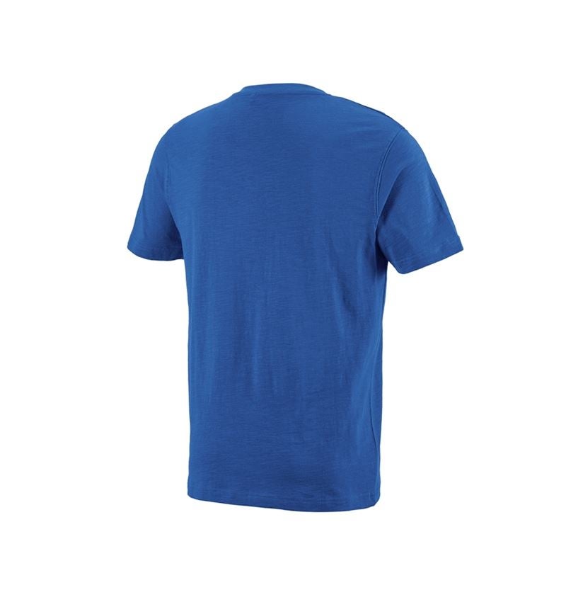 Tričká, pulóvre a košele: Tričko e.s. cotton slub s výstrihom do V + enciánová modrá 3