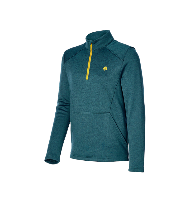 Tričká, pulóvre a košele: Sveter thermo stretch e.s.trail + smaragdová zelená melanž/chrómová žltá 3
