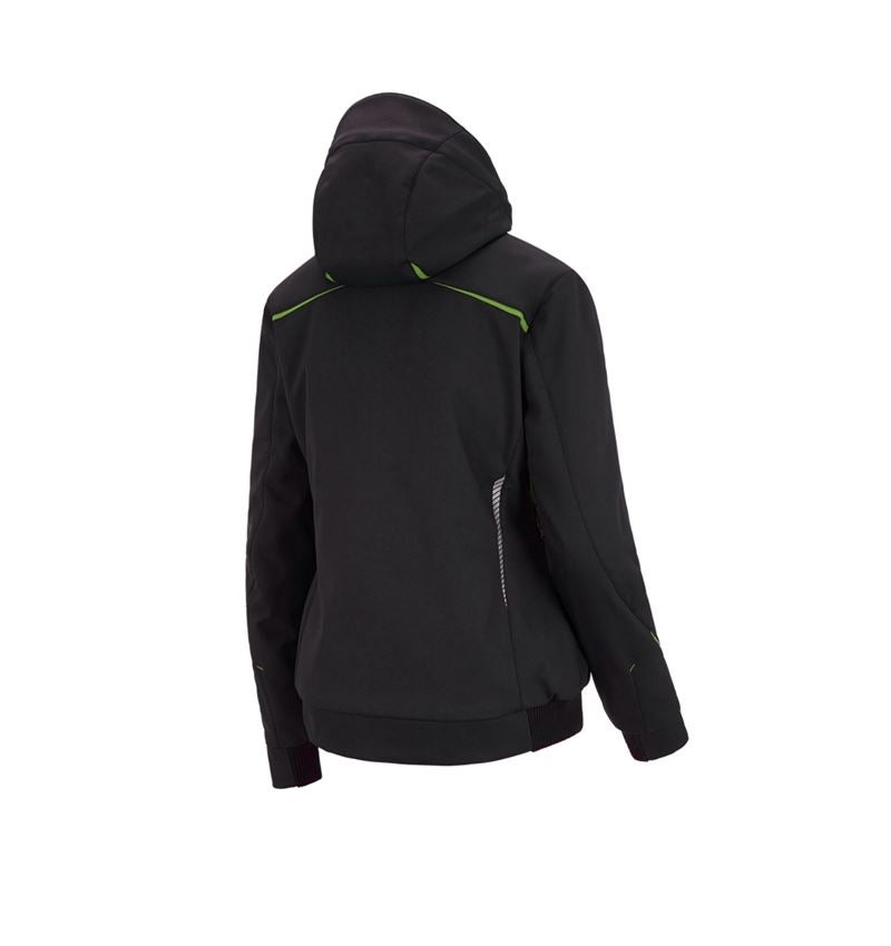 Pracovné bundy: Zimná softshellová bunda e.s.motion 2020, dámska + čierna/morská zelená 4