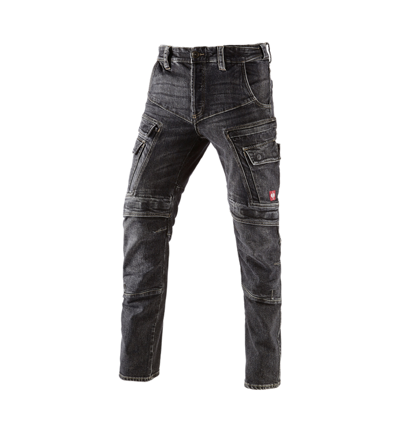 Pracovné nohavice: e.s. džínsy Cargo Worker POWERdenim + blackwashed 4
