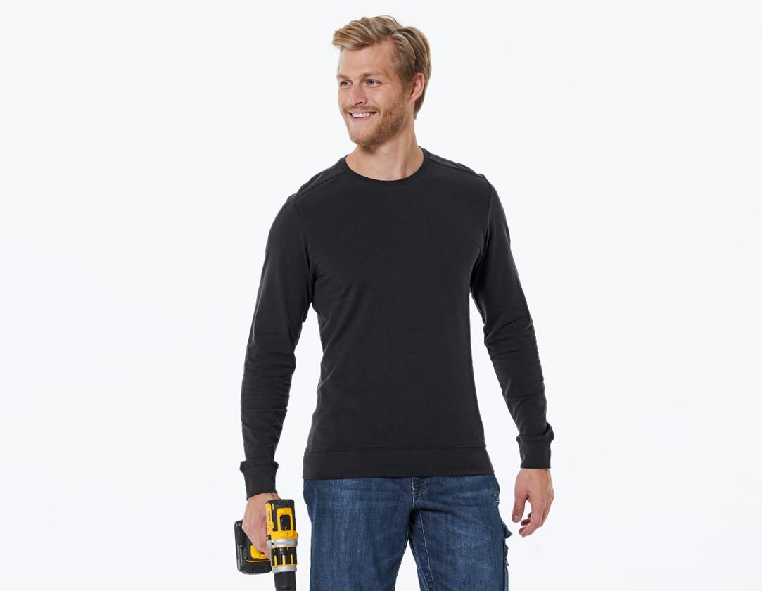Tričká, pulóvre a košele: Tričko s dlhým rukávom e.s. cotton stretch + čierna 2