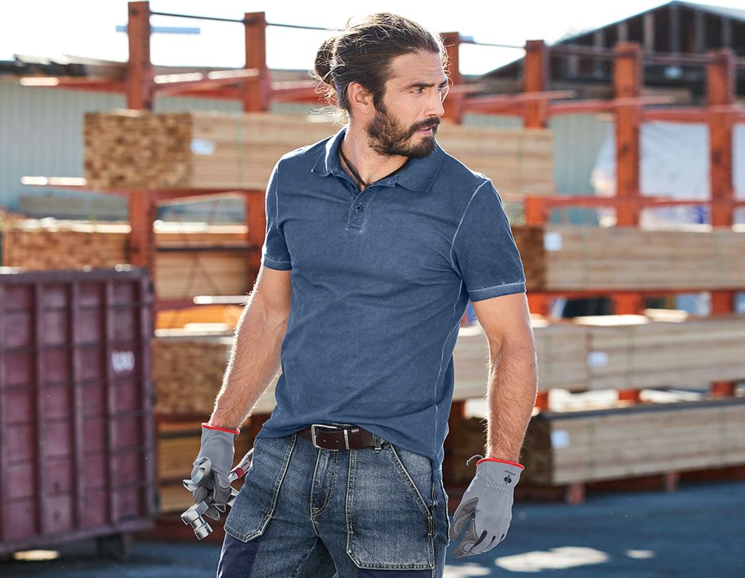 Tričká, pulóvre a košele: Polo tričko e.s. vintage cotton stretch + starožitná modrá vintage 2