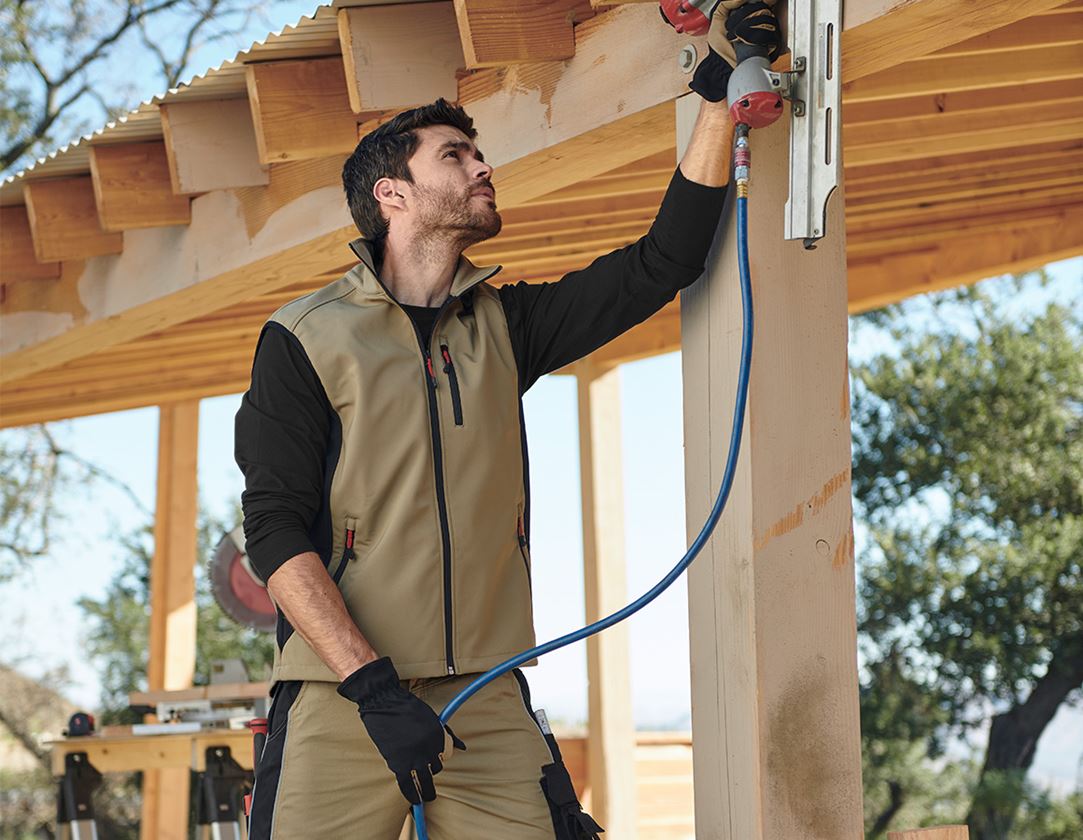 Vesty: Softshellová vesta dryplexx® softlight + kaki/čierna