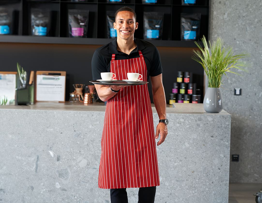 Zástery: Zástera s náprsenkou Turin + červená/biela