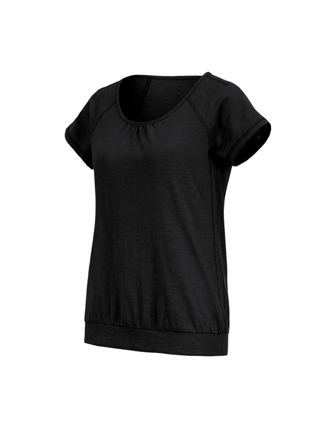 Tričká, pulóvre a košele: Tričko e.s. cotton slub, dámske + čierna