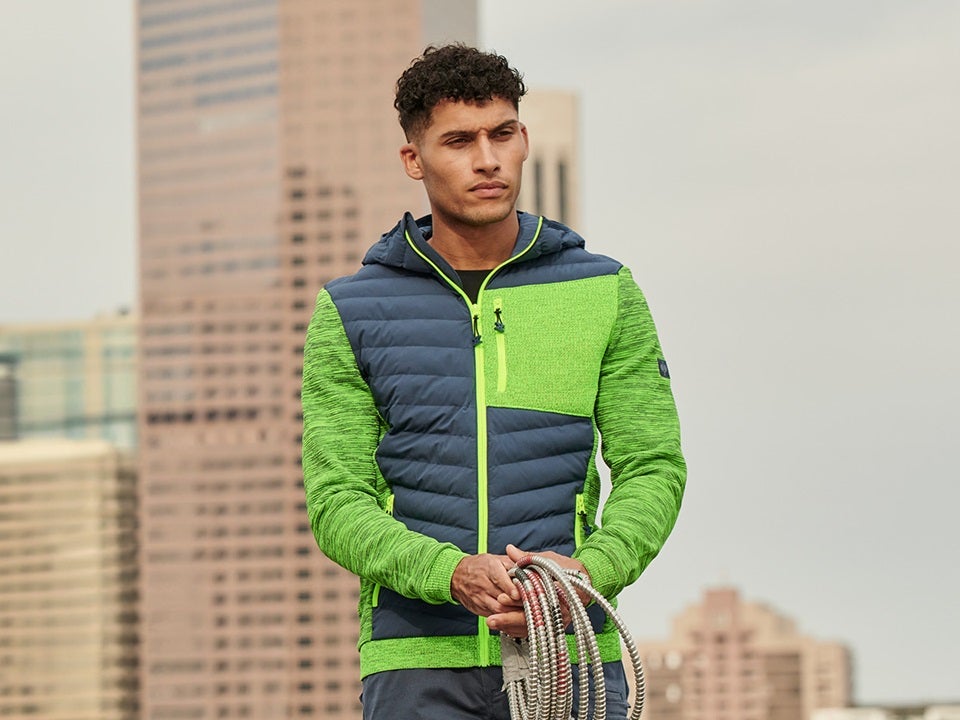 Hybridná úpletová bunda s kapucňou e.s.motion ten