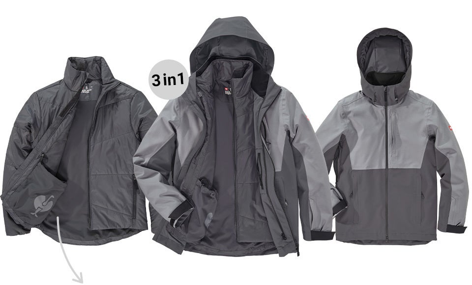 3 in 1 functional jacket e.s.trail snow black | Strauss