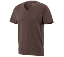 e.s. T-shirt cotton slub V-Neck