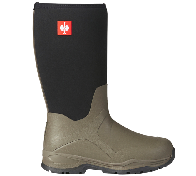 Main view, Footwear, e.s. O4 Neoprene special work boots Fides high, stone/black