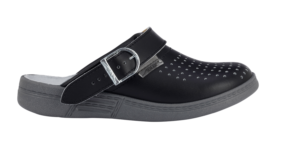 Main view, OB, ABEBA OB clogs Tahiti, black