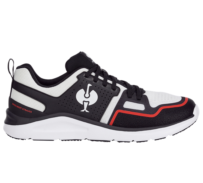 Main view, O1, O1 Work shoes e.s. Antibes low, black/white/straussred