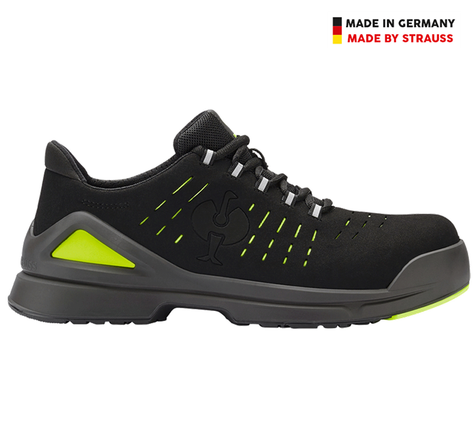 Main view, Footwear, S1 Safety shoes e.s. Zembra, black/high-vis yellow