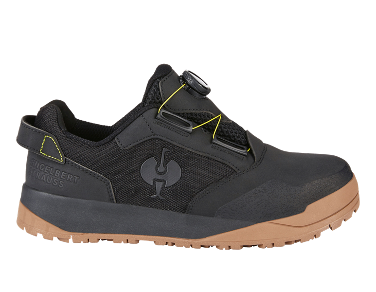 Main view, S1, S1 Safety shoes e.s. Nakuru low, black/acid yellow