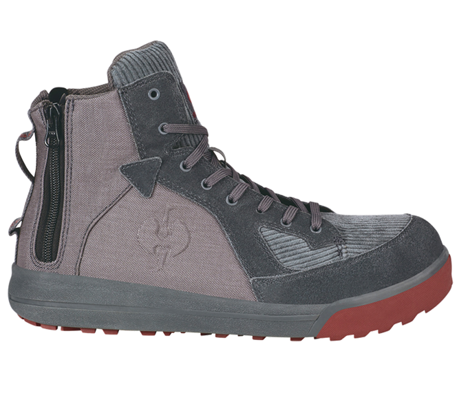 Main view, SALE, S1 Safety boots e.s. Janus II mid, bridgegrey/velvetred