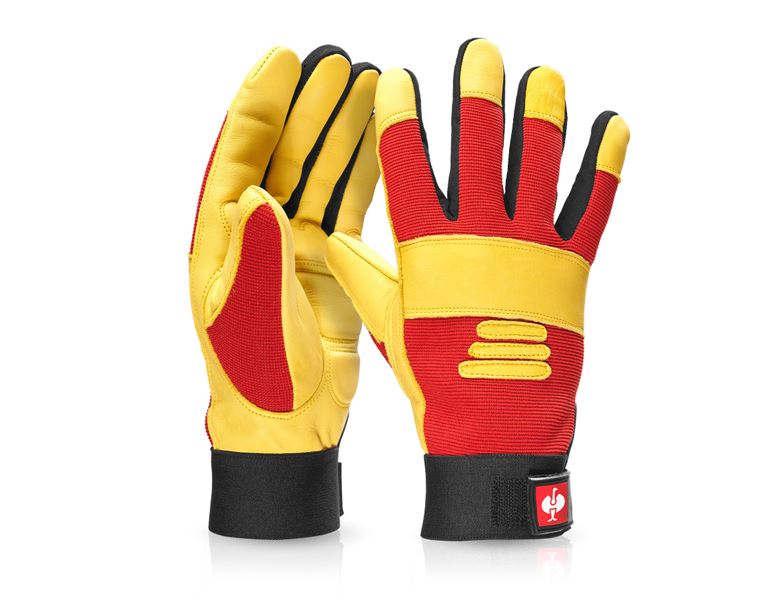 Main view, Leather, Full leather assembly gloves Biflex