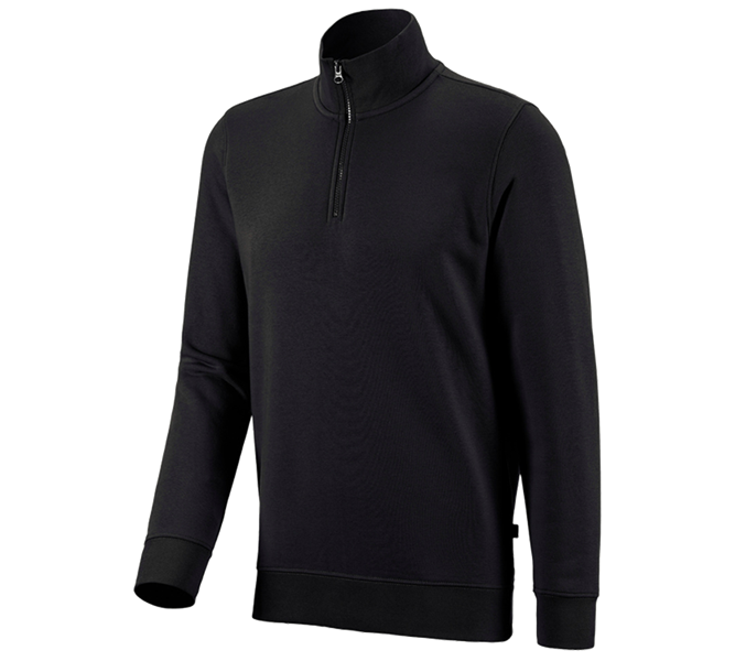 Main view, Clothing, e.s. ZIP-sweatshirt poly cotton, black