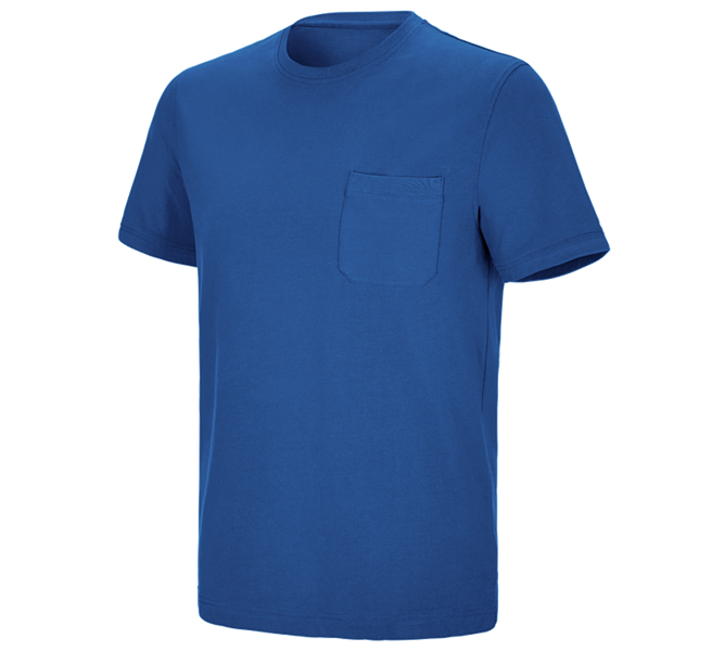 Main view, Hospitality | Catering, e.s. T-shirt cotton stretch Pocket, gentianblue