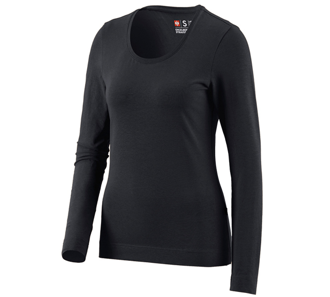 Main view, Hospitylity | Catering, e.s. Longsleeve cotton stretch, ladies', black