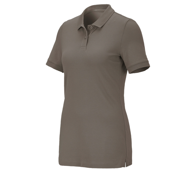 Main view, Basics, e.s. Pique-Polo cotton stretch, ladies', stone