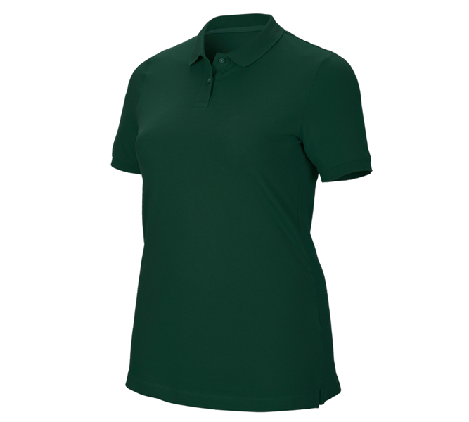 Main view, Gardening / Forestry / Farming, e.s. Pique-Polo cotton stretch, ladies', plus fit, green