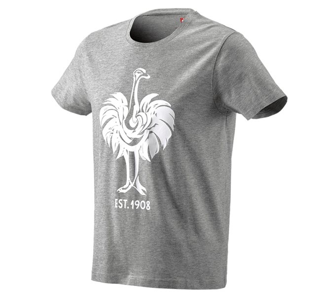 Main view, Shirts, Pullover & more, e.s. T-shirt 1908, grey melange/white