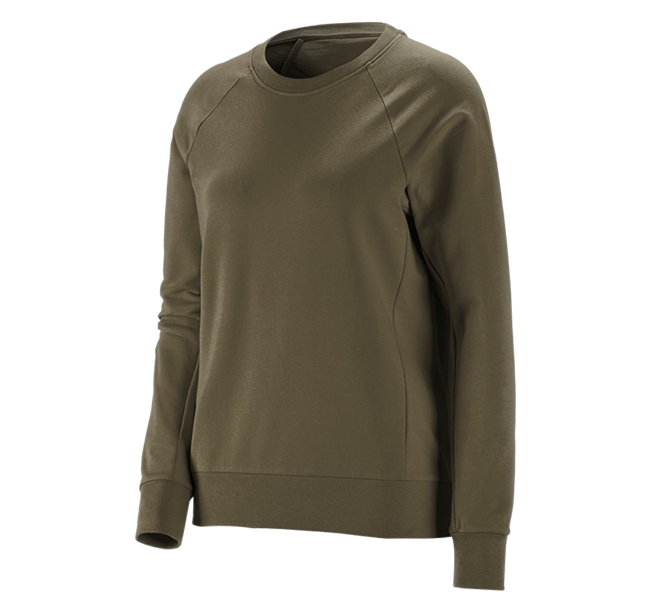 Main view, Shirts, Pullover & more, e.s. Sweatshirt cotton stretch, ladies', mudgreen