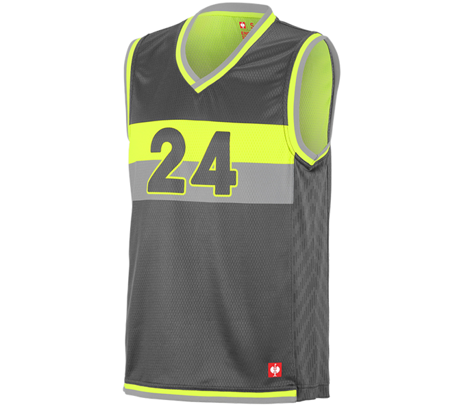 Main view, T-Shirts, Functional tank-shirt e.s.ambition, anthracite/high-vis yellow