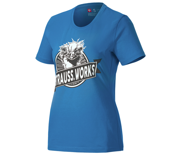 Main view, Work- & Safetywear, e.s. T-shirt strauss works, ladies', gentianblue