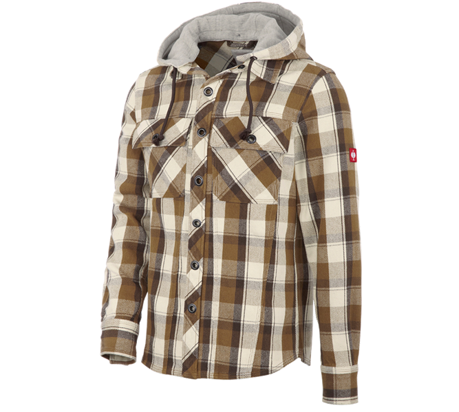 Main view, Shirts, Hooded shirt e.s.roughtough, bark/walnut/nature