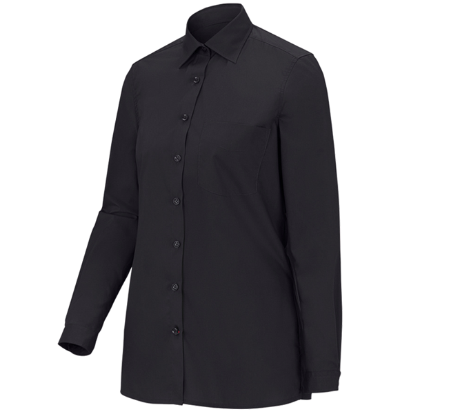 Main view, Basics, e.s. Service blouse long sleeved, black