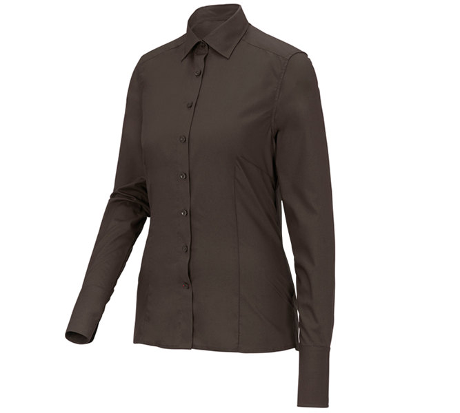 Main view, Basics, Business blouse e.s.comfort, long sleeved, chestnut