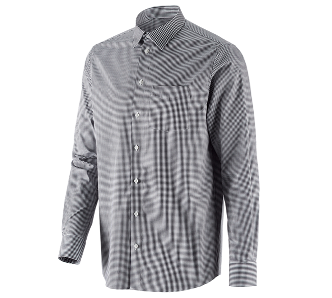 Main view, Shirts, e.s. Business shirt cotton stretch, comfort fit, black checked