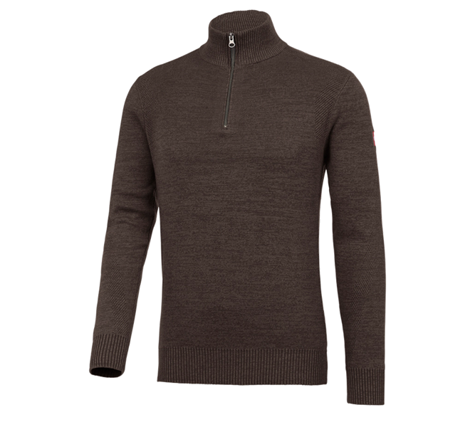 Main view, Pullover | Troyer, e.s. Knitted troyer, bark melange