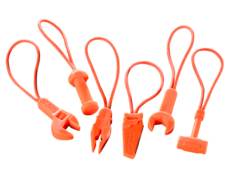 Main view, Clothing Accessories, Zip puller set e.s.motion 2020, high-vis orange