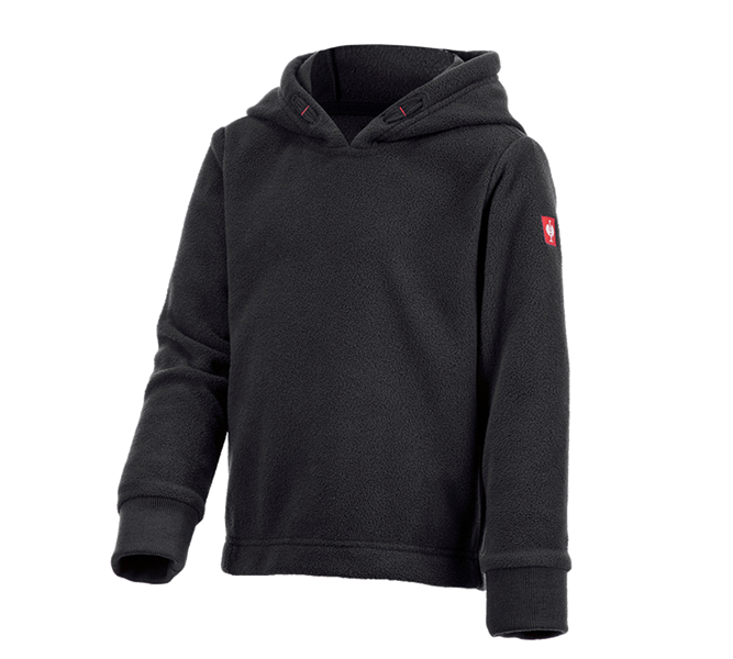 Main view, SALE, e.s. Fleece Hoody, children's, black