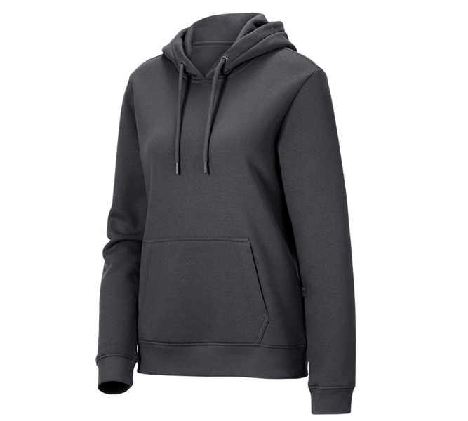 Main view, Shirts, Pullover & more, e.s. Hoody-sweatshirt poly cotton, ladies', anthracite