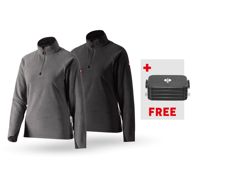 Main view, SALE, SET: 2x Ladies' Microfleece troyer dryplexx®, anthracite