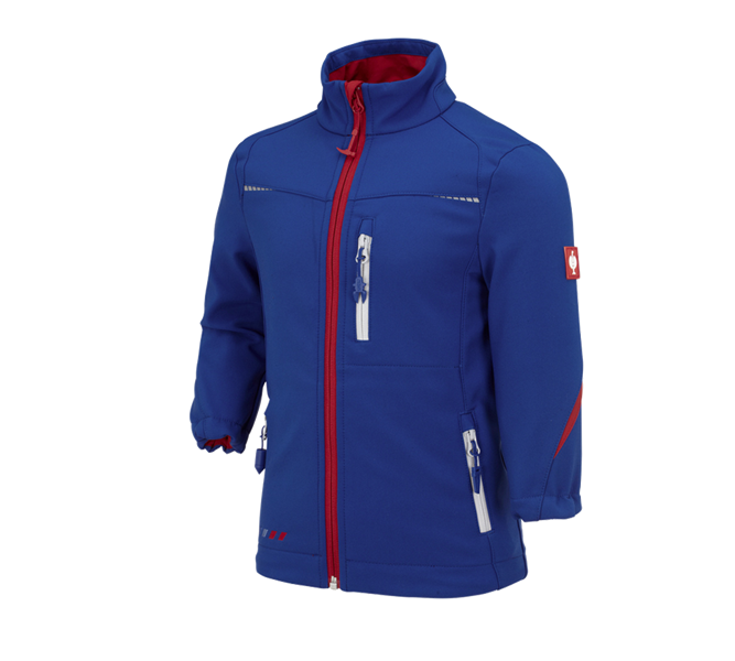 Main view, Softshell Jackets, Softshell jacket e.s.motion 2020, children's, royalblue/fiery red
