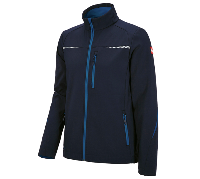 Main view, Work Jackets, Softshell jacket e.s.motion 2020, navy/atoll