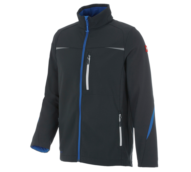 Main view, Men, Softshell jacket e.s.motion 2020, graphite/gentianblue